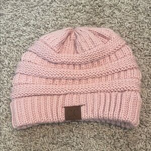 C.C Light Pink Knit Beanie
